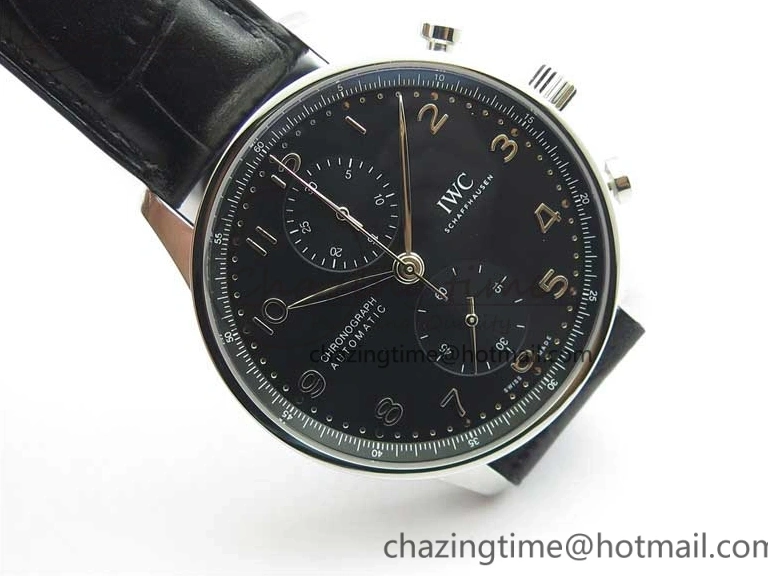 MIROTIME 0325 Portuguese Chrono IW371609 ZF 1:1 Best Edition Black Dial on Black Leather Strap A SmartChoice 7100